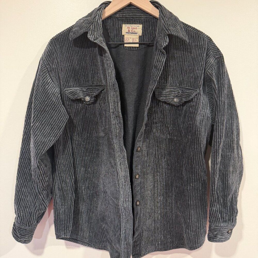 At Last & Co vintage Women's Size M 100% cotton corduroy button down - Picture 3 of 8